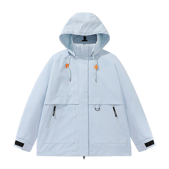 Herren funktionale Freizeitjacke mit verstellbarem Kapuzenkragen und großen Taschen EB