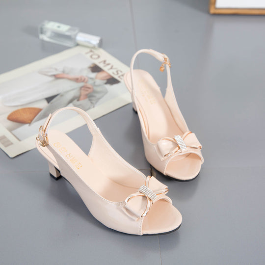 Damen Slingback-Pumps mit glänzender Schleifenapplikation EB