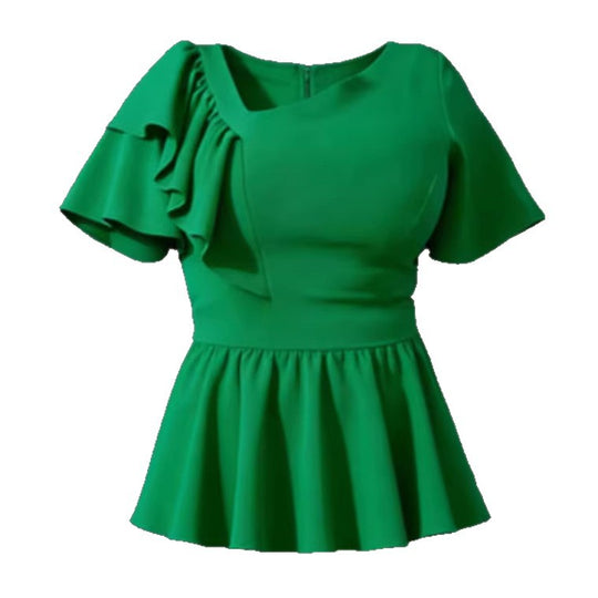 Damen Elegant geschnittene Bluse mit voluminösen Rüschendetails EB
