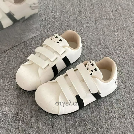 Damen Bequeme Freizeitsneaker mit praktischem Klettverschluss und tierischem Motiv EB