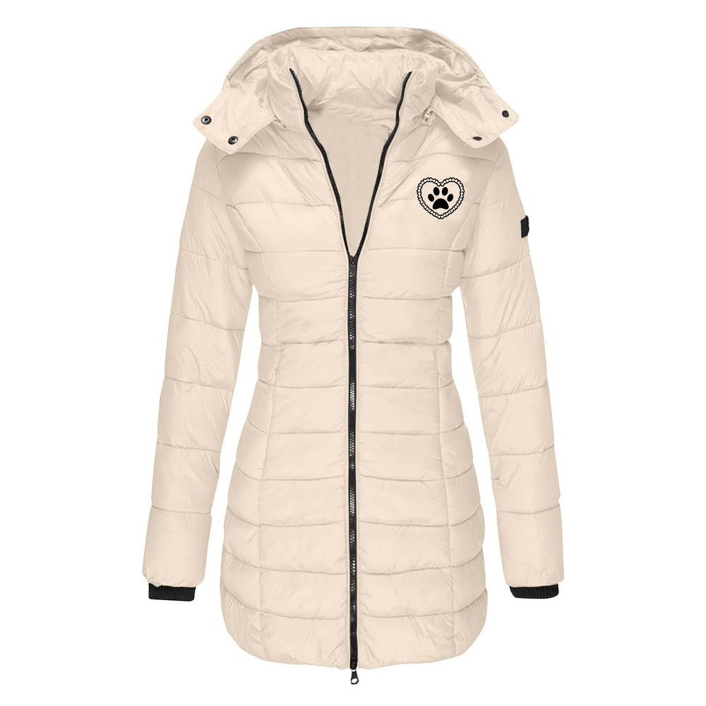Damen gefütterte Übergangsjacke mit abnehmbarer Kapuze EB
