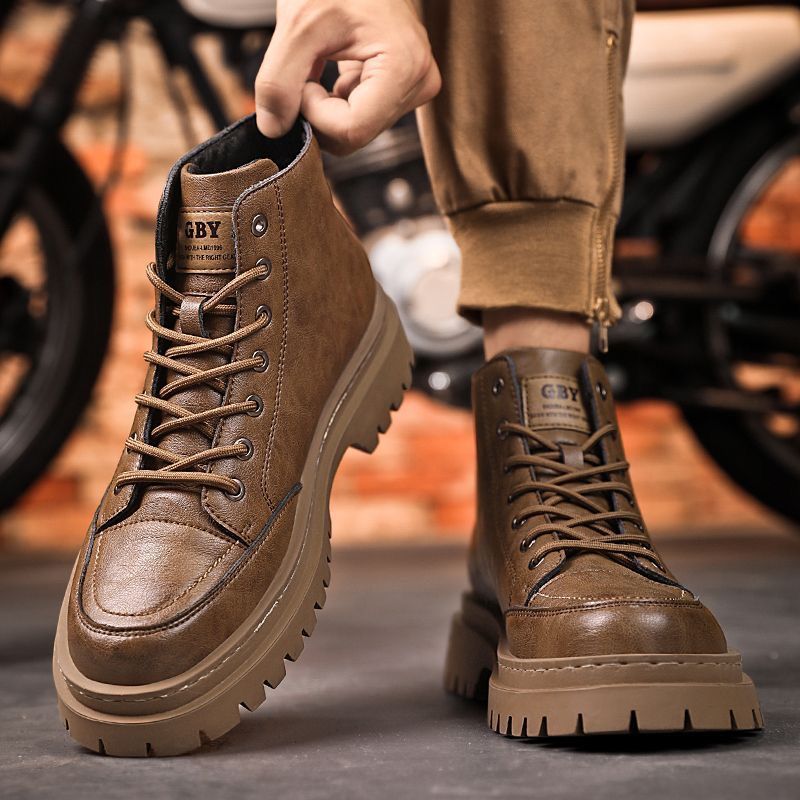 Damen Robuste Lederstiefeletten mit rutschfester Profilsohle und Warmfutter EB