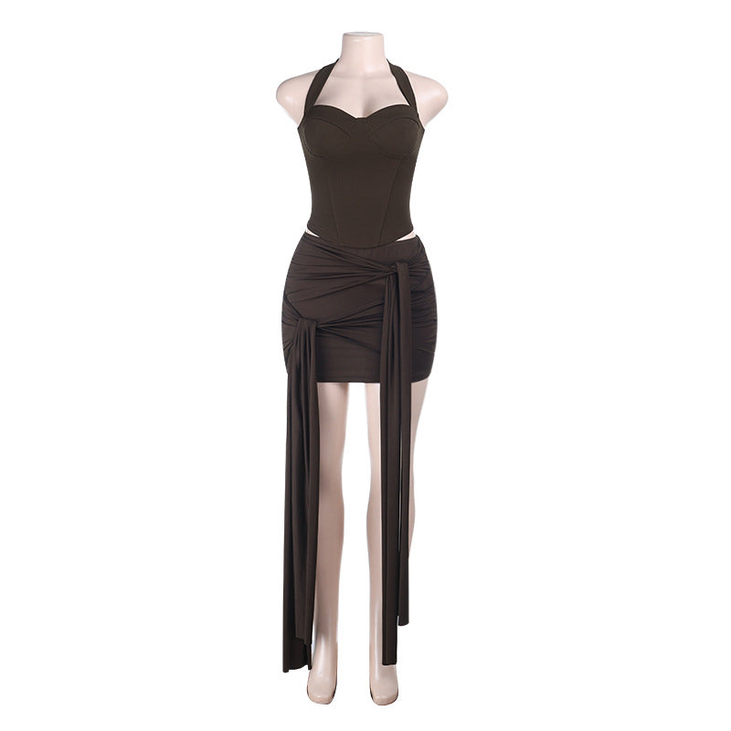 Damen Bodycon Kleid mit asymmetrischer Drapierung EB