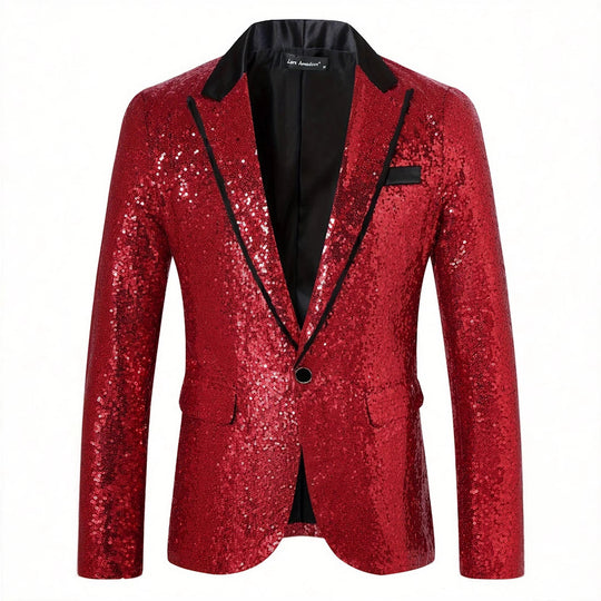 Herren Glamouröser Paillettenblazer EB