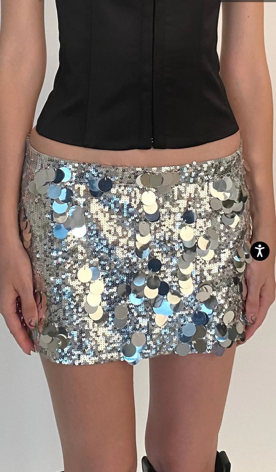 Damen Glitzernder Minirock mit Pailletten EB