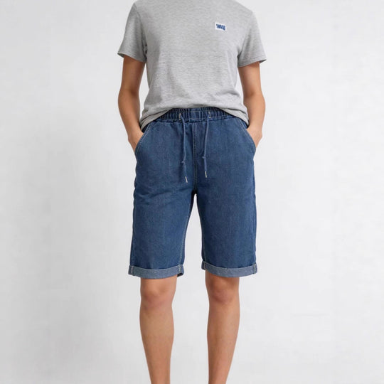 Damen Jeans-Shorts mit elastischem Bund und praktischen Taschen EB