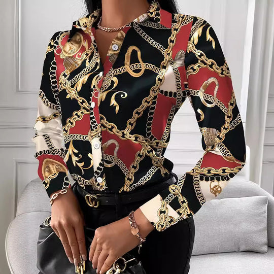 Damen Bluse mit elegantem Kettenmuster EB