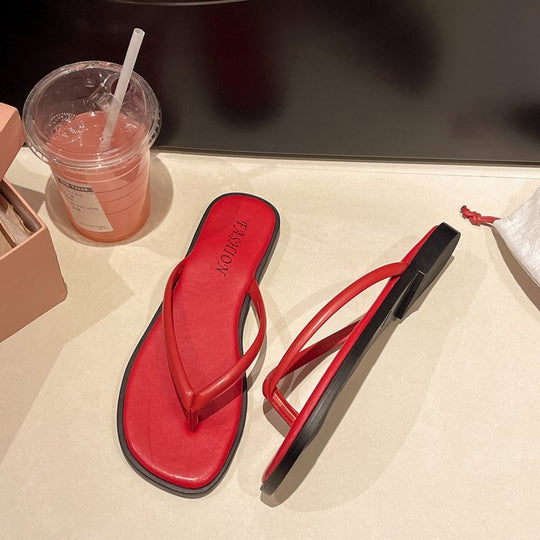 Damen modische Flip-Flops mit komfortablem Fußbett und raffiniertem Riemen EB