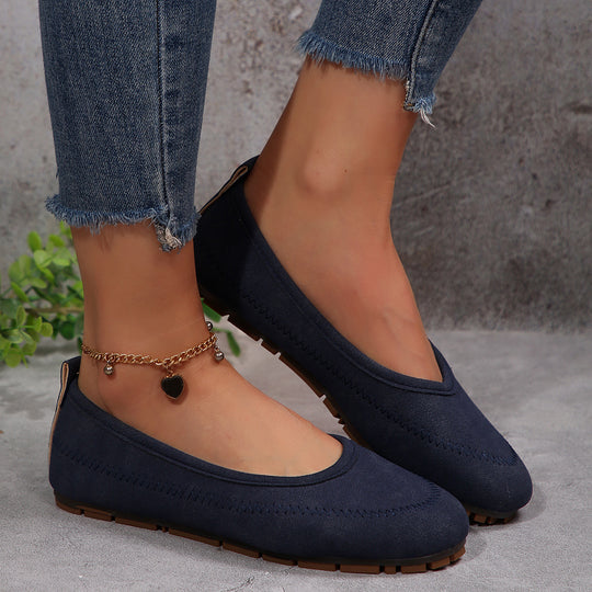 Damen  komfortable Ballerina-Slipper mit gepolstertem Komfortfußbett und rutschfester Profilsohle EB