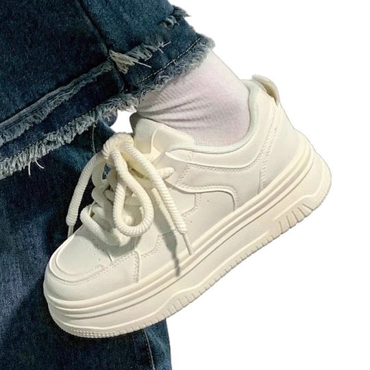 Damen Komfortable Plateau-Sneaker mit trendigem Design und dicker Sohle EB