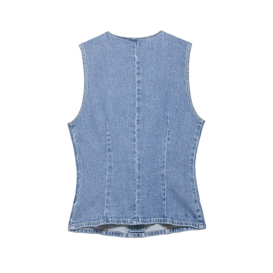 Damen Jeansjacke mit innovativem Design und modischen Knopfdetails EB