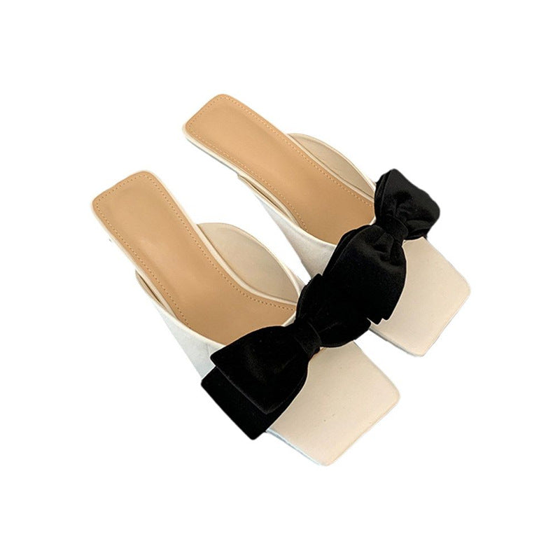 Damen stilvolle Mules mit dekorativem Schleifendetail EB