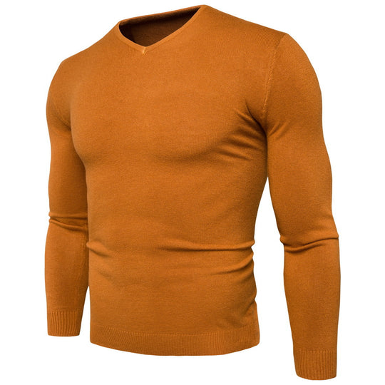Herren feiner V-Ausschnitt Pullover aus hochwertiger Baumwolle EB