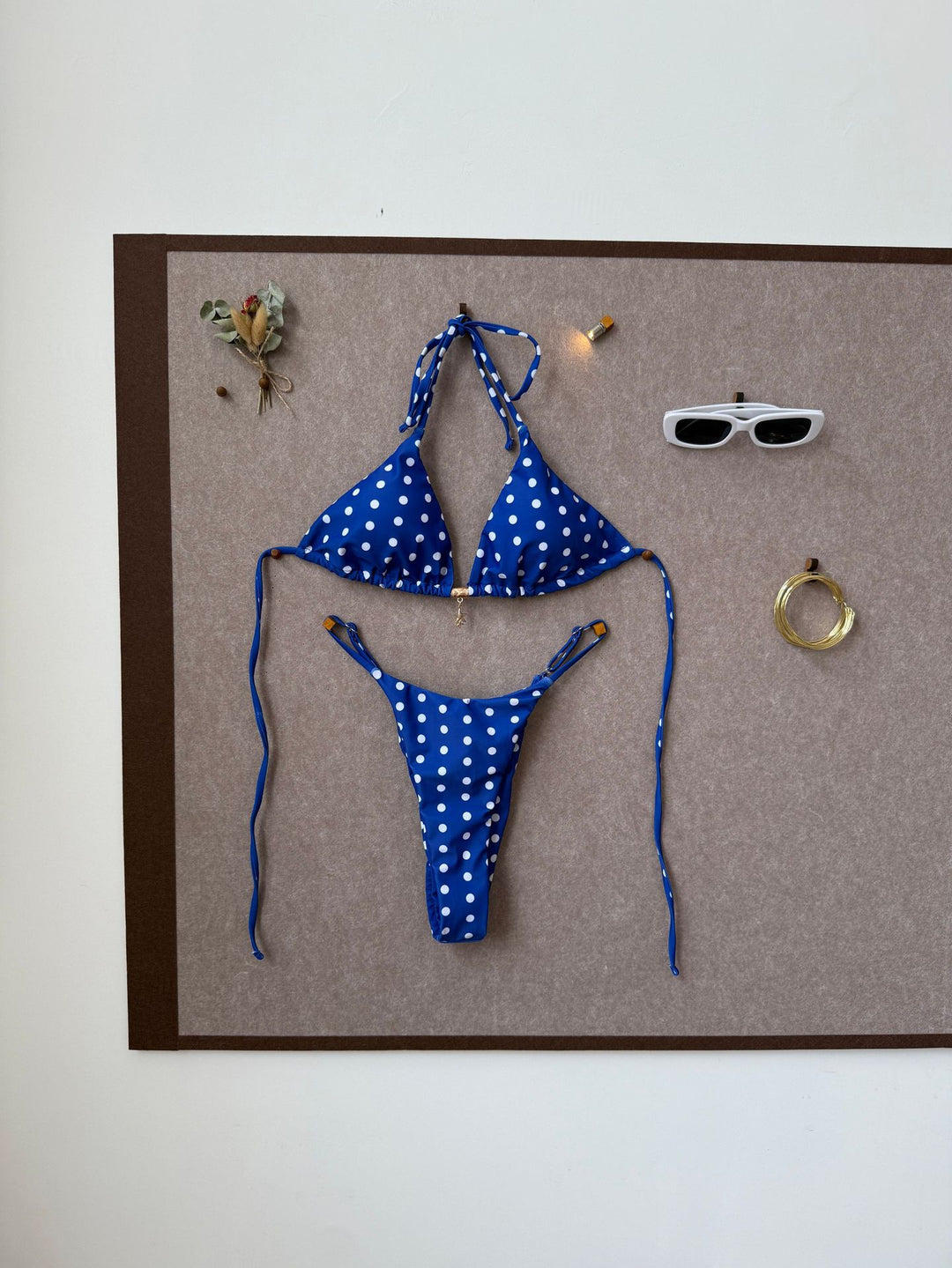 Damen Triangel-Bikini mit verspieltem Punkte-Design EB