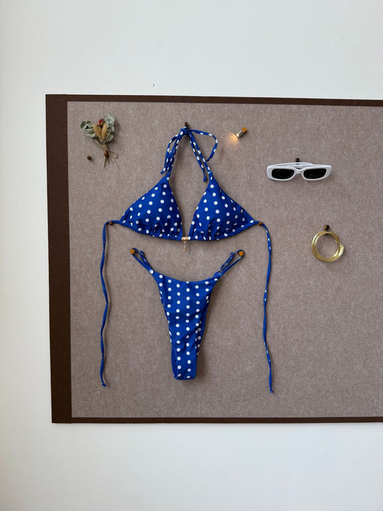 Damen Triangel-Bikini mit verspieltem Punkte-Design EB
