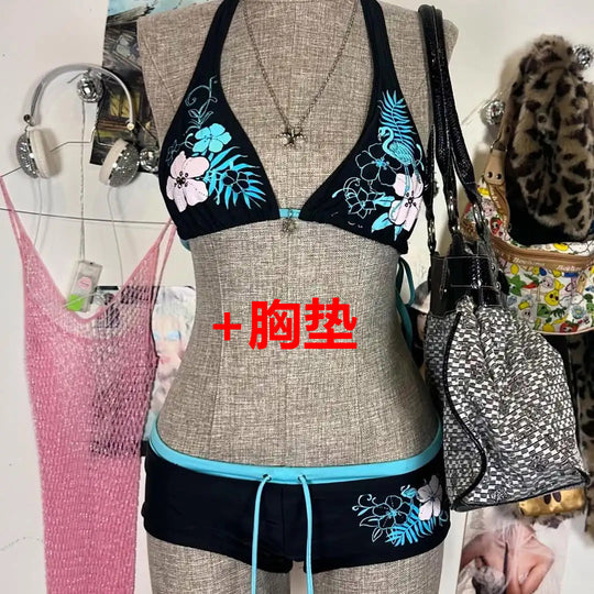 Damen-Bikini-Set mit floralem Design und verstellbaren Trägern EB