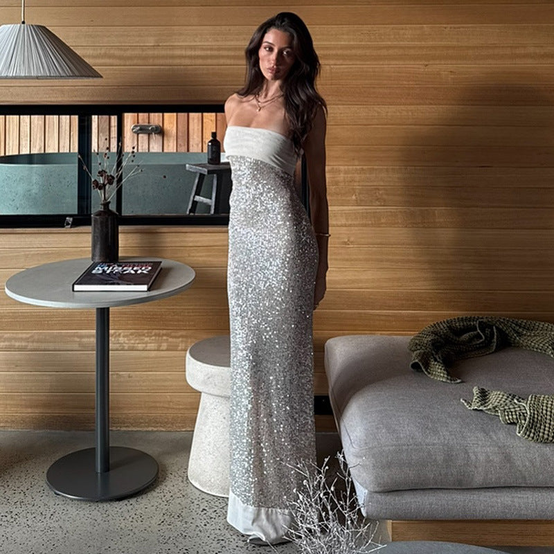 Damen Glamouröses Abendkleid mit schimmernden Pailletten und figurbetonter Silhouette EB