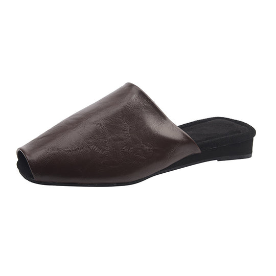 Damen Offene Mules aus hochwertigem Leder mit rutschfester Sohle EB