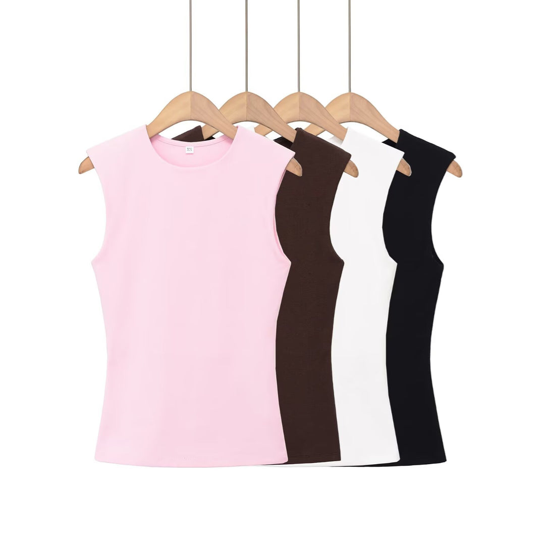 Damen ärmelloses Oberteil mit modernem Schnitt und figurbetontem Design EB