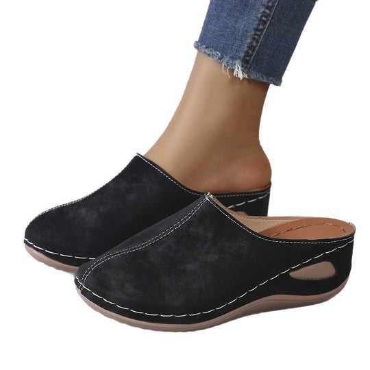 Damen Bequeme Clogs aus hochwertigem Leder mit ergonomischem Fußbett EB