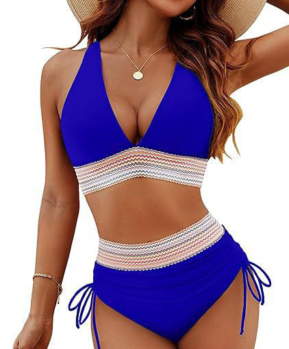 Damen Hochtailliertes Bikini-Set mit verstellbaren Trägern EB