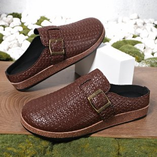 Damen Komfortable Clogs mit trendiger Schnallenapplikation EB
