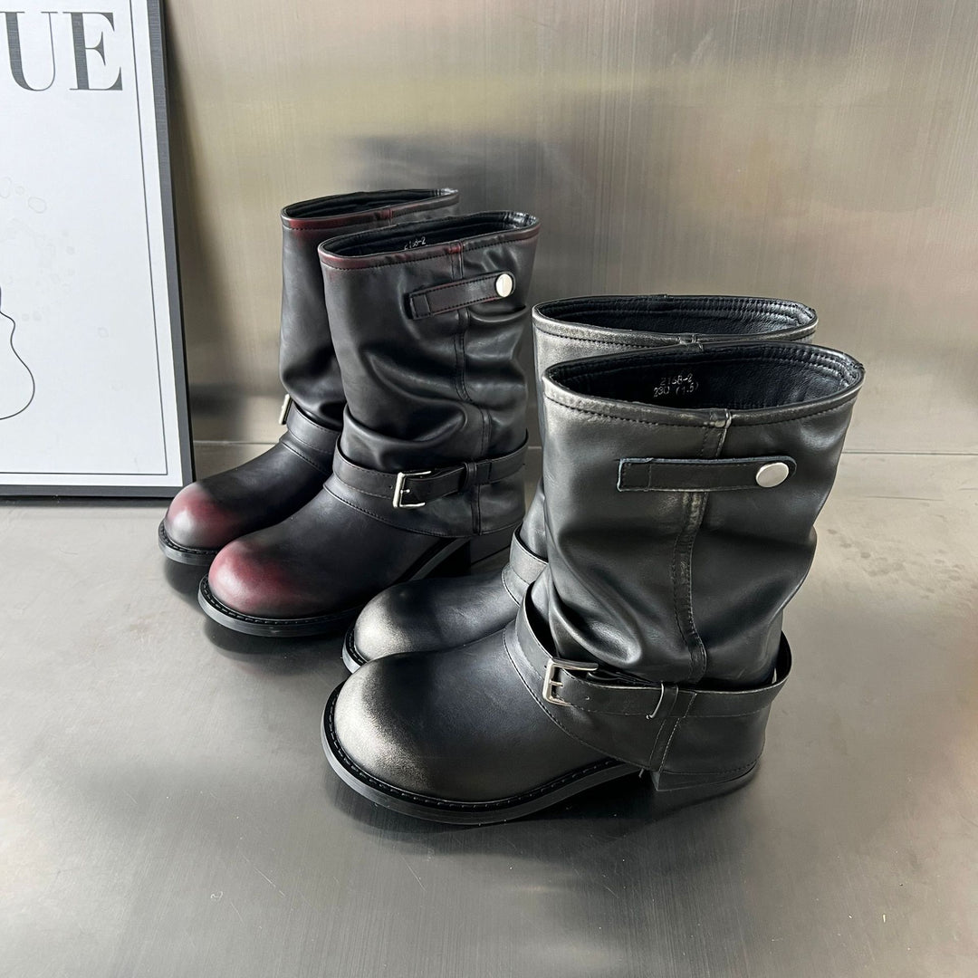 Damen Stiefel mit modischer Schließenverzierung und flexiblem Komfort EB