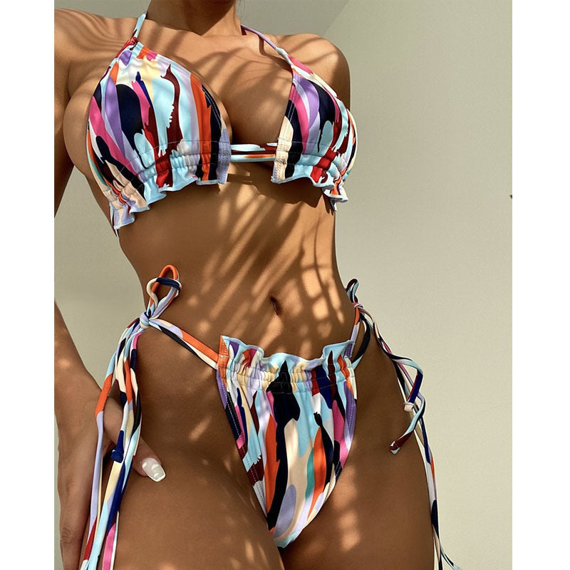 Damen Triangel-Bikini mit verspieltem Design EB