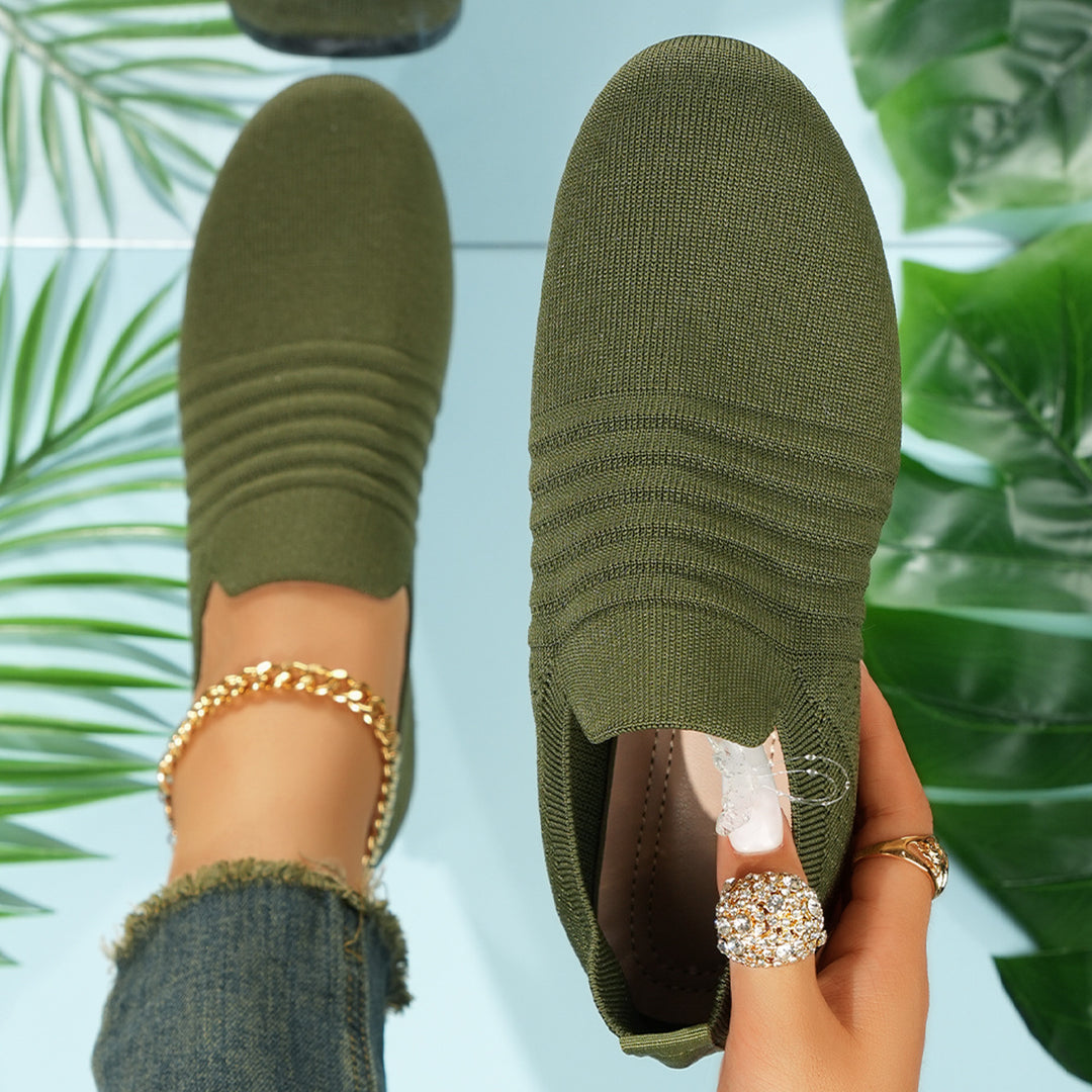 Herren nan atmungsaktiver Strick-Slip-On Sneaker mit elastischem Einstieg und gepolstertem Komfortfußbett EB