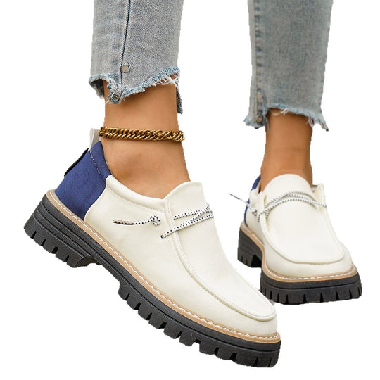 Damen modische Slipper mit praktischem Gummizug und robustem Profil EB