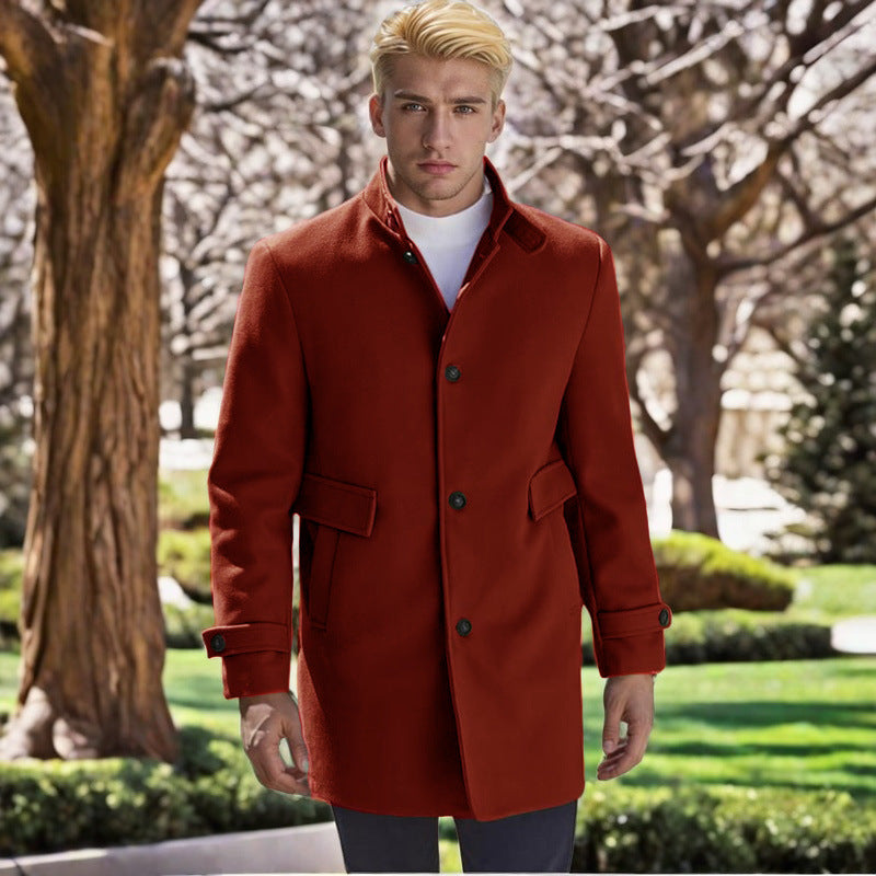 Herren eleganter, taillierter Wollmantel EB
