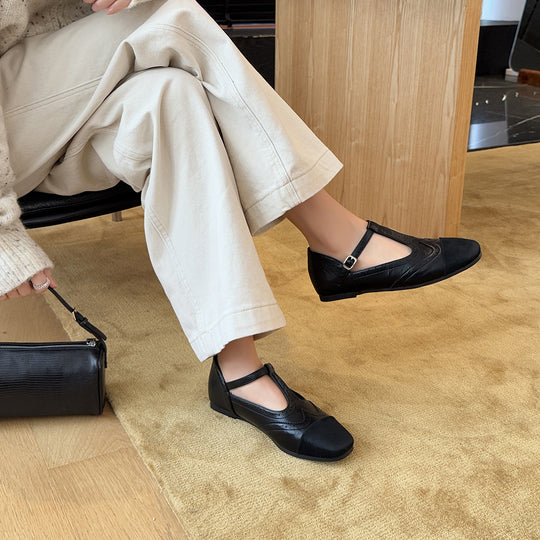 Damen Elegante und komfortable Mary Jane Schuhe mit verstellbarem Riemen und weichem Fußbett EB