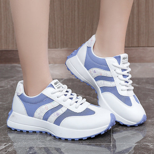 Damen sportliche Sneaker mit atmungsaktiver Mesh-Oberfläche und stoßdämpfendem Sohlenprofil EB