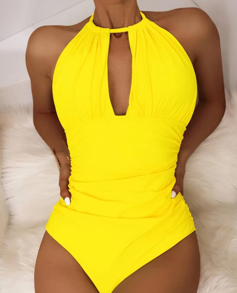 Damen Badeanzug mit schickem Halterneck-Design EB