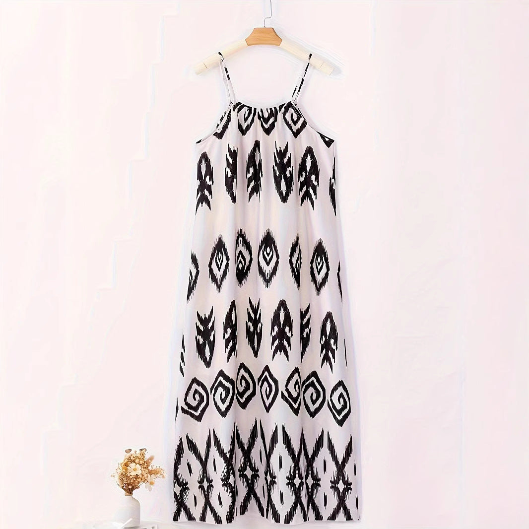 Damen Maxikleid mit aufregendem Ethno-Print und leicht fließendem Schnitt EB