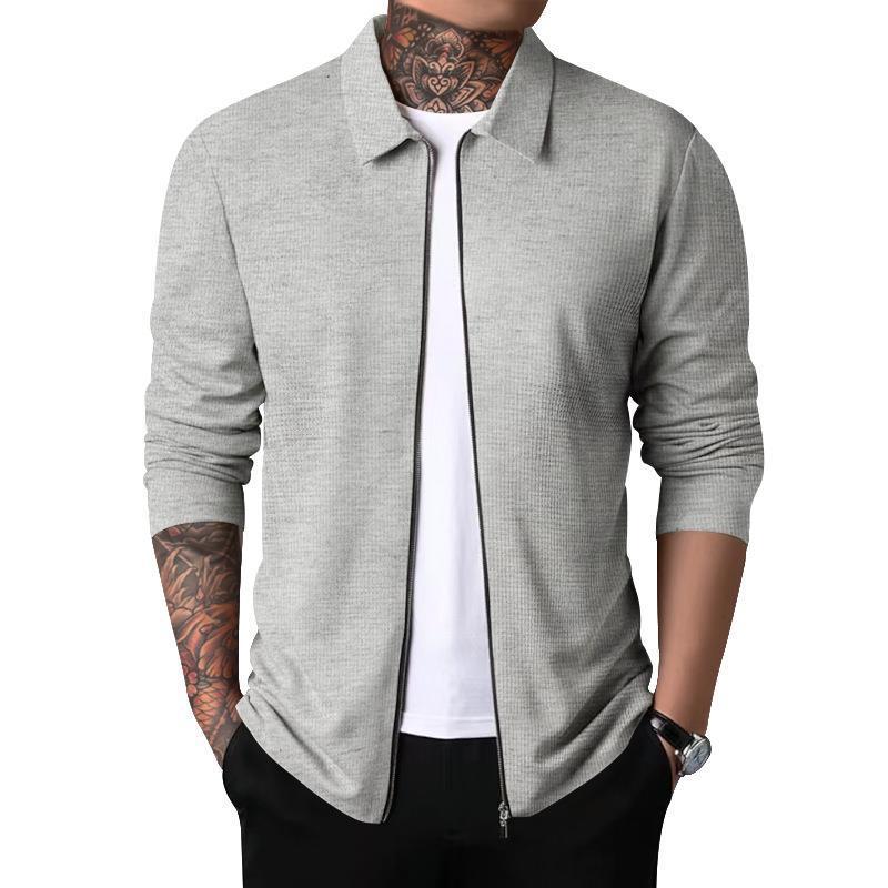 Herren Freizeitjacke mit durchgehendem Reißverschluss und strukturiertem Gewebe EB