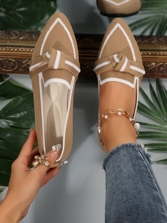 Damen elegante Slip-On Ballerinas mit modischem Knopfdetail EB