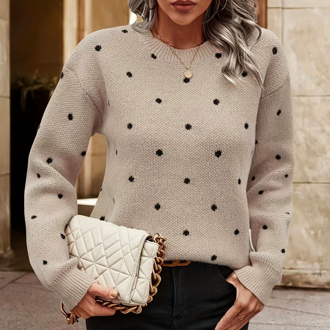 Damen Pullover mit strukturiertem Punktdesign EB
