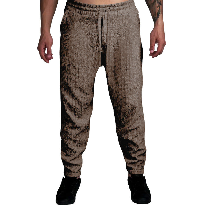 Herren Texturierte tapered Jogginghose mit Elastikbund, Tunnelzug & gerippten Knöchelbündchen EB