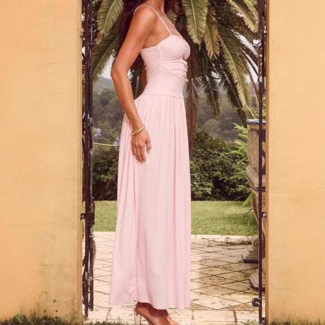 Damen Maxikleid mit tiefem V-Ausschnitt und raffiniertem Cut-Out EB