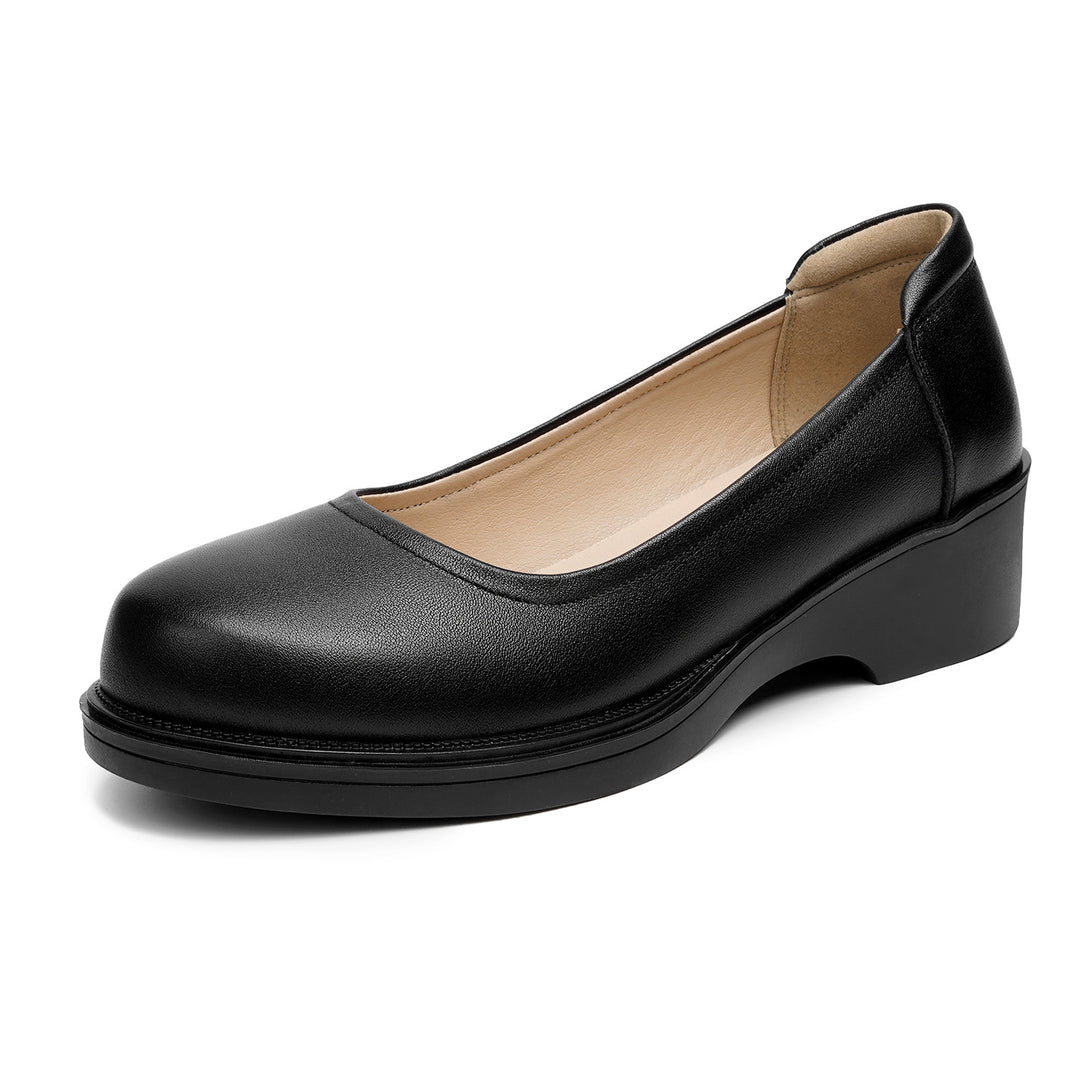Damen Komfortable Ballerinas mit ergonomischem Fußbett und stabilem Blockabsatz EB