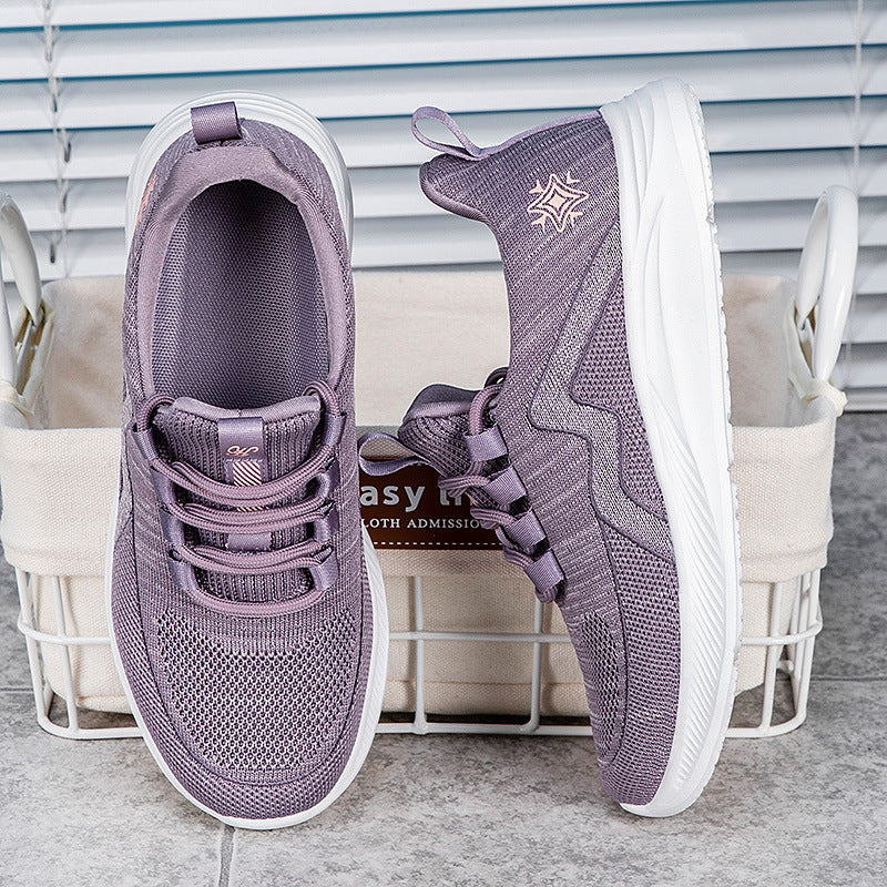 Damen Sportliche Lauf- und Freizeitschuhe mit atmungsaktivem Obermaterial und elastischem Einstiegsdesign EB