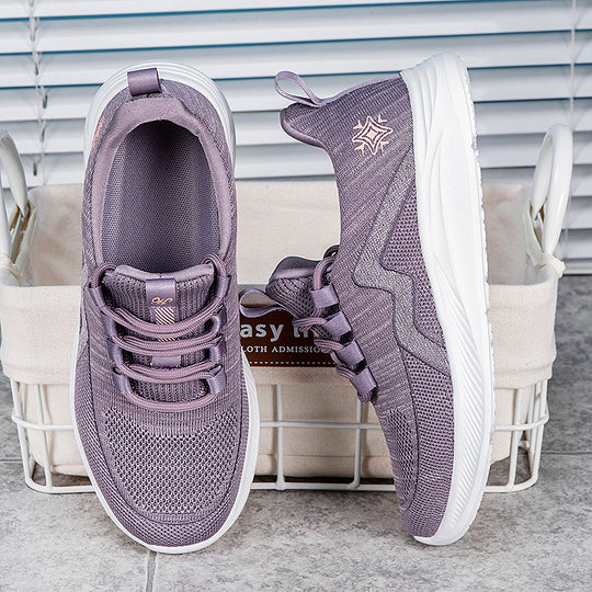 Damen Sportliche Lauf- und Freizeitschuhe mit atmungsaktivem Obermaterial und elastischem Einstiegsdesign EB