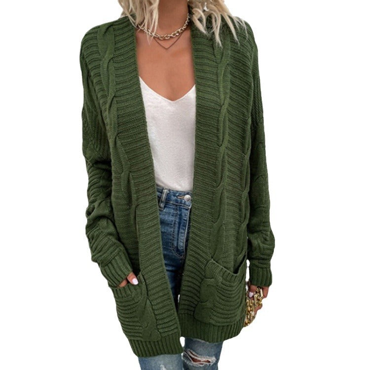Damen Strickcardigan mit strukturiertem Design und großen Taschen EB