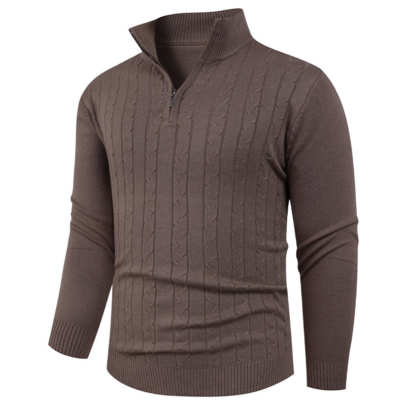 Herren Strukturierter Pullover mit ZIP-Kragen EB