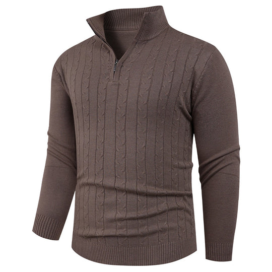 Herren Strukturierter Pullover mit ZIP-Kragen EB