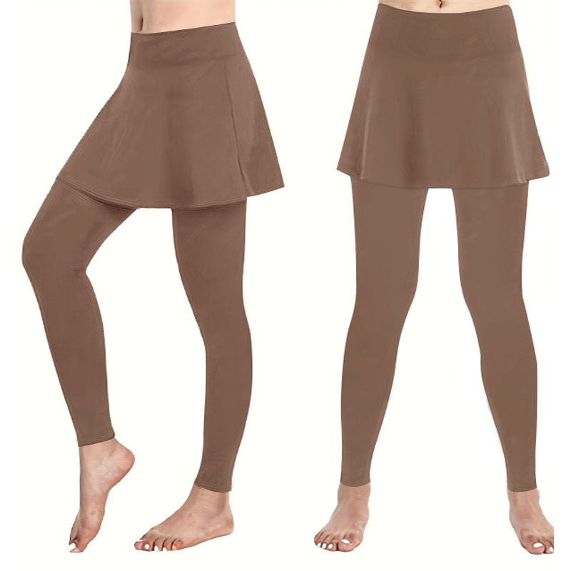 Damen Leggings mit rockähnlicher Einlage und hohem Bund EB
