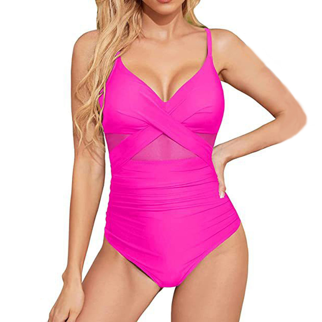 Damen Hochwertiger Einteiler Badeanzug mit trendigen Cut-Out-Details EB