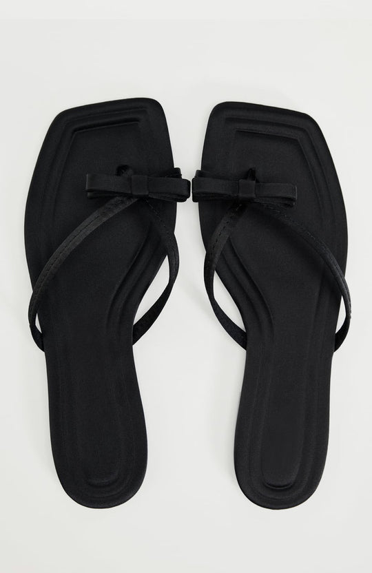 Damen Zehentrenner-Sandalen mit elegantem Schleifenakzent und rutschfester Sohle EB