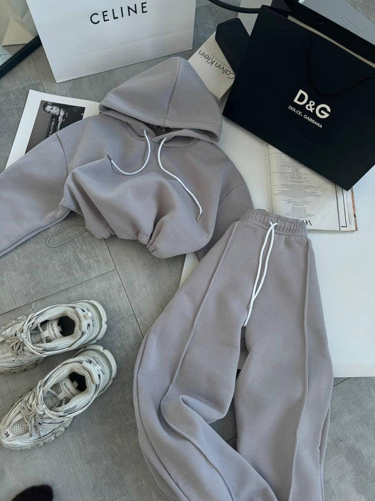 Damen Oversize-Hoodie und Jogginghose Set mit weichem Innenfutter, verstellbarer Kordel und hochgezogenem Bund Eichborn Berlin